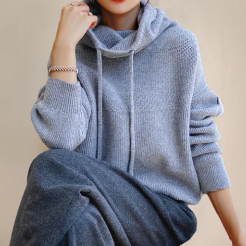 Evelyn Cozy Knit Hoodie